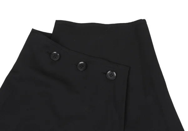 Yohji Yamamoto NOIR Wool Gaba Button Wrap Skirt K-164605_003