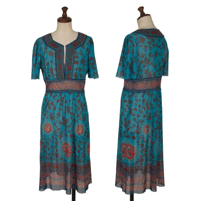 VIVIENNETAM Floral Printed Mesh Tunic