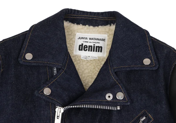 JUNYA WATANABE COMME des GARCONS denim Faux Leather Denim Motorcycle Jacket K-164607_004