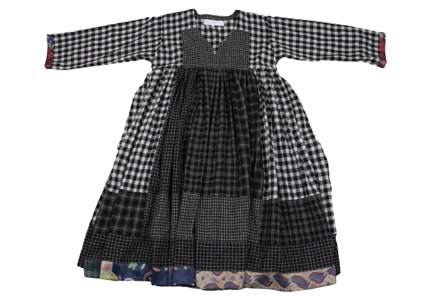 tao Wool Poly Checked Switching Dress K-164612_002