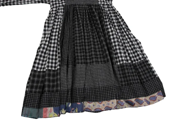 tao Wool Poly Checked Switching Dress K-164612_008