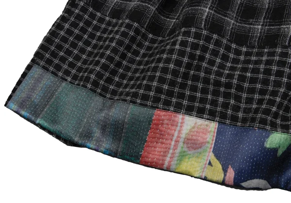 tao Wool Poly Checked Switching Dress K-164612_010