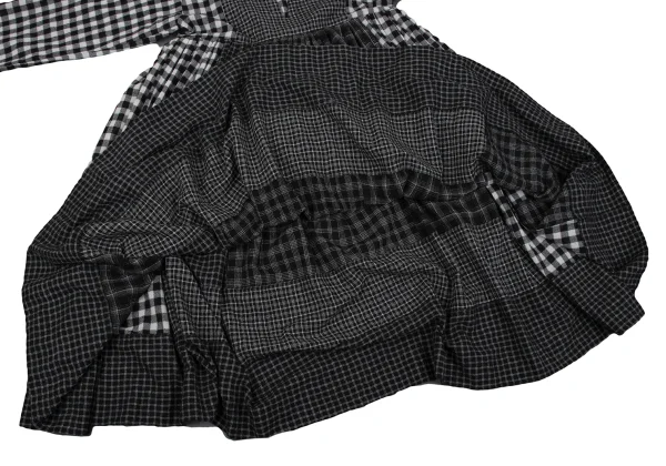 tao Wool Poly Checked Switching Dress K-164612_013