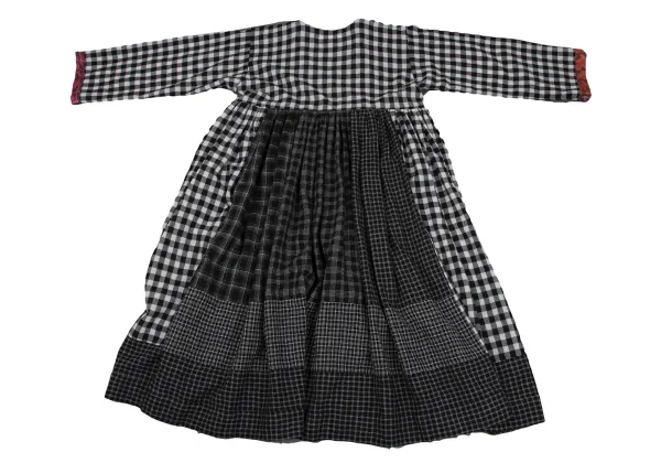 tao Wool Poly Checked Switching Dress K-164612_014