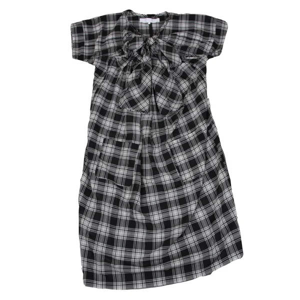 tao Wool Nylon Ribbon Design Checked Dress K-164613_002