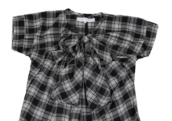 tao Wool Nylon Ribbon Design Checked Dress K-164613_003