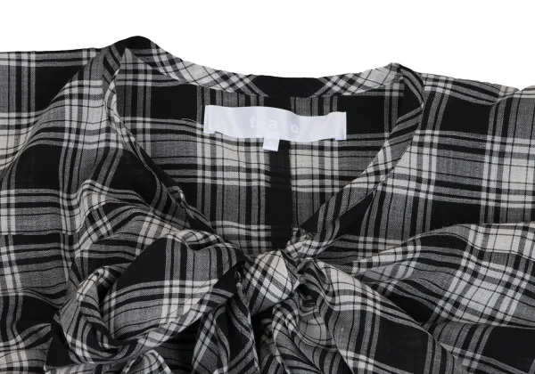 tao Wool Nylon Ribbon Design Checked Dress K-164613_004