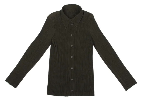 ISSEY MIYAKE Crepe Pleated Long Sleeve Shirt K-164617_002