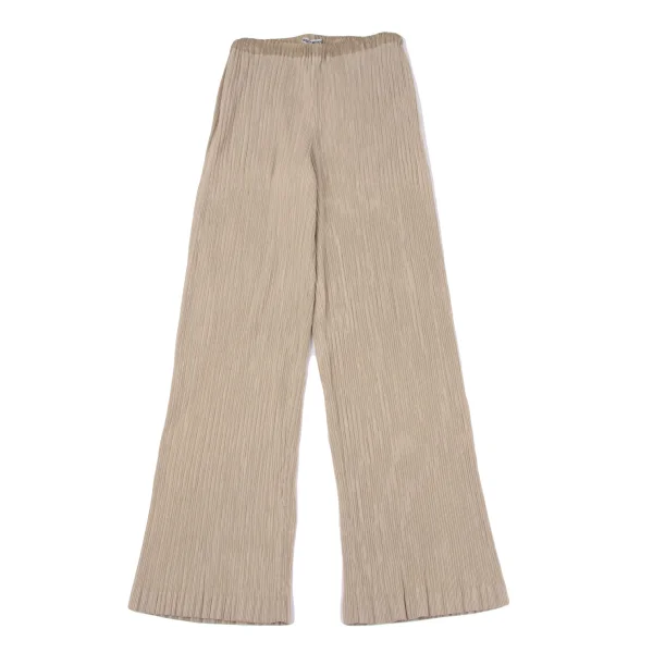 ISSEY MIYAKE Pleats Straight Pants Beige 1 K-164620_001