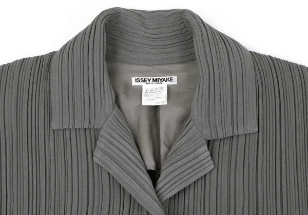 イッセイミヤケ ホワイトレーベルISSEY MIYAKE WHITE LABEL  プリーツパッチポケット4Bジャケット グレー2 K-164621_004