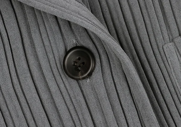 イッセイミヤケ ホワイトレーベルISSEY MIYAKE WHITE LABEL  プリーツパッチポケット4Bジャケット グレー2 K-164621_005