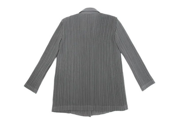 イッセイミヤケ ホワイトレーベルISSEY MIYAKE WHITE LABEL  プリーツパッチポケット4Bジャケット グレー2 K-164621_014