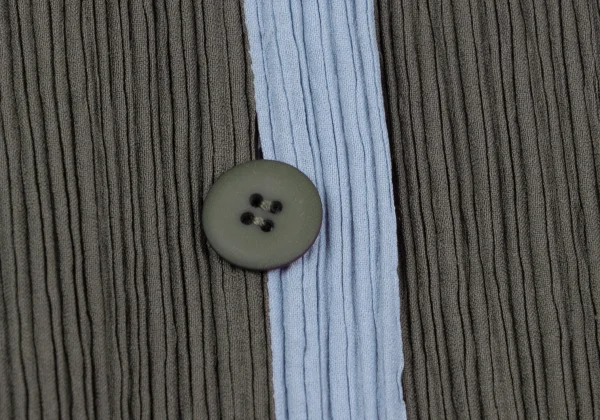 ISSEY MIYAKE WHITE LABEL Crepe Pleated Bicolor Trim Jacket K-164624_007