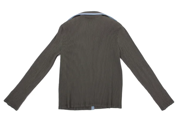 ISSEY MIYAKE WHITE LABEL Crepe Pleated Bicolor Trim Jacket & Pants K-164626_007