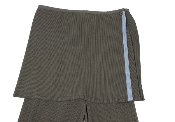 ISSEY MIYAKE WHITE LABEL Crepe Pleated Bicolor Trim Jacket & Pants K-164626_009