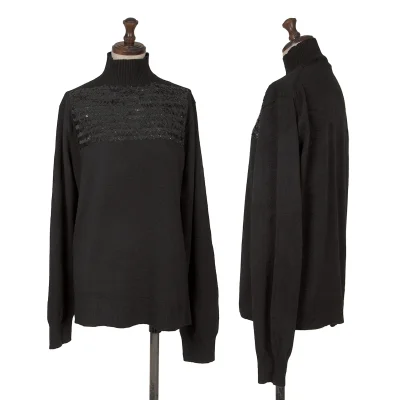 JUNYA WATANABE COMME des  GARCONS Front Sequin Embellished Knit Sweater