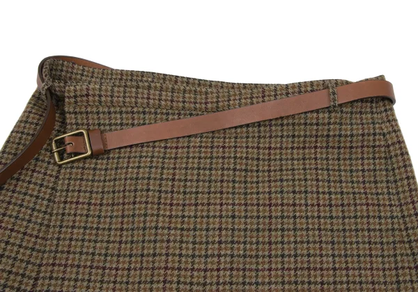 Ralph Lauren Wool Check Belted Wrap Skirt K-164639_003