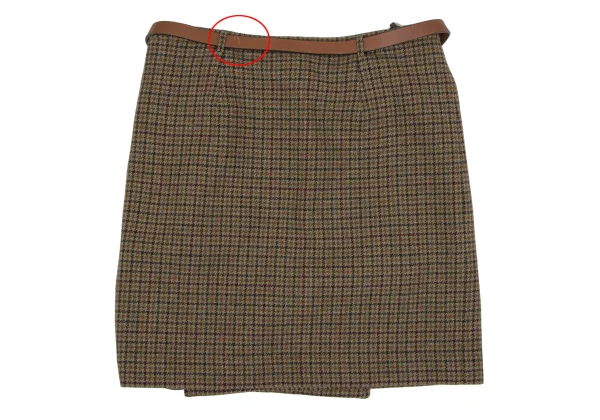 Ralph Lauren Wool Check Belted Wrap Skirt K-164639_009