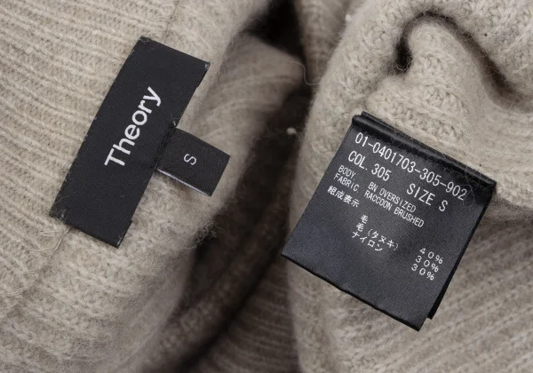 Theory Raccoon Wool Blend Off Shoulder Sweater K-164641_011