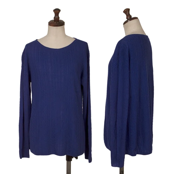 Theory Wool Cable Knit Sweater Blue S K-164643_001