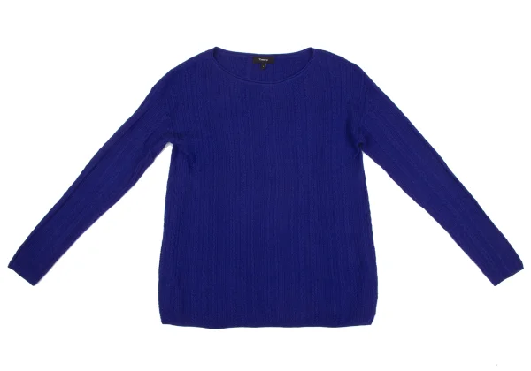 セオリーTheory ウールケーブルニット 青S (K-164643)