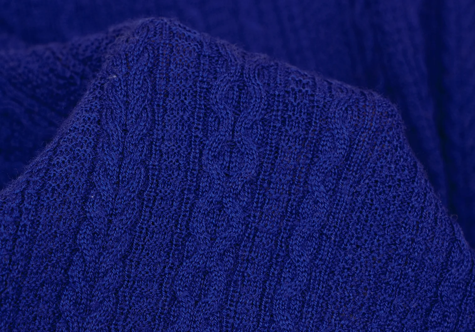 セオリーTheory ウールケーブルニット 青S (K-164643)