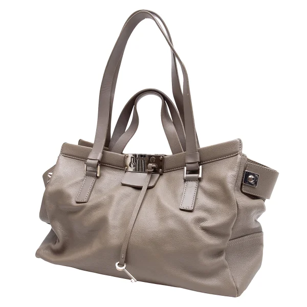 ジミーチュウJIMMY CHOO 2wayレザーバッグ モカ (K-164646)