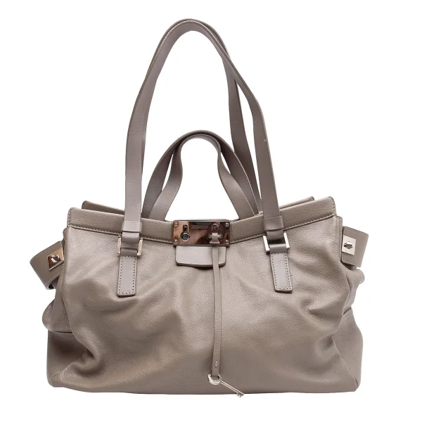 ジミーチュウJIMMY CHOO 2wayレザーバッグ モカ K-164646_002