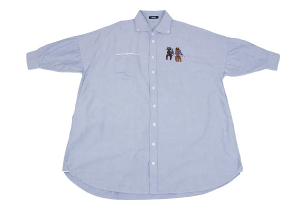 Ne-net Animal Embroidery Button Down Shirt Dress K-164647_002