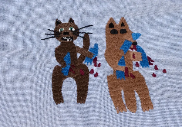 Ne-net Animal Embroidery Button Down Shirt Dress K-164647_007