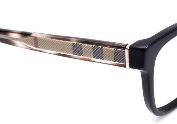 バーバリーBURBERRY B2230-F ベッ甲柄フレームメガネ 黒ベージュ55□17 １45 K-164652_005