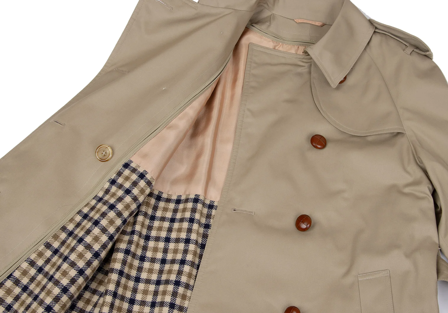 アクアスキュータムAquascutum 裏チェックライナートレンチコート