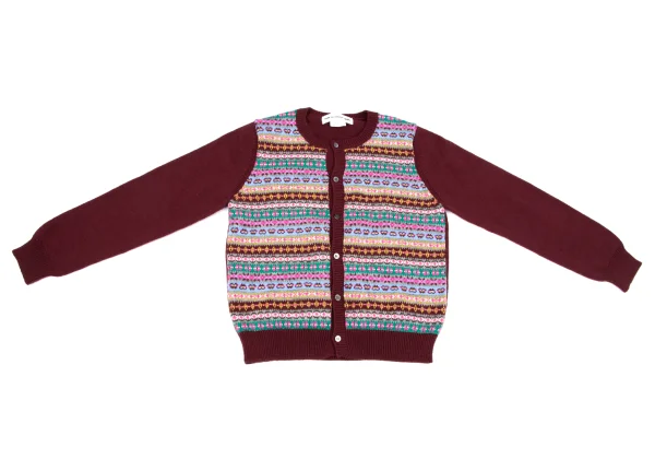 COMME des GARCONS GIRL Wool Acrylic Fair Isle Knit Cardigan K-164657_002