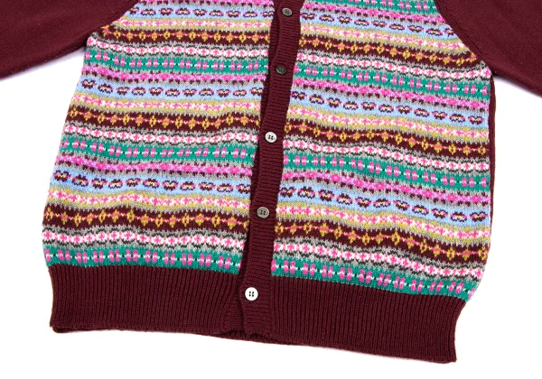 COMME des GARCONS GIRL Wool Acrylic Fair Isle Knit Cardigan K-164657_007