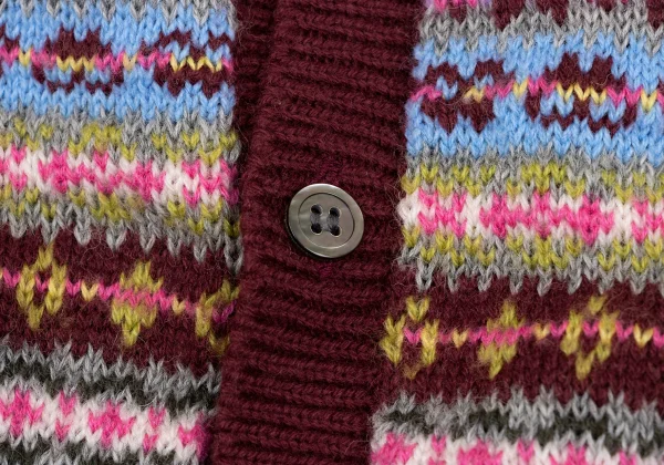 COMME des GARCONS GIRL Wool Acrylic Fair Isle Knit Cardigan K-164657_008