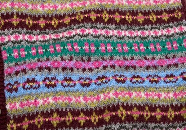 COMME des GARCONS GIRL Wool Acrylic Fair Isle Knit Cardigan K-164657_009