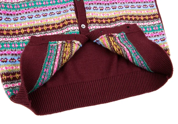 COMME des GARCONS GIRL Wool Acrylic Fair Isle Knit Cardigan K-164657_010