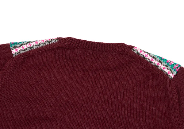 COMME des GARCONS GIRL Wool Acrylic Fair Isle Knit Cardigan K-164657_012