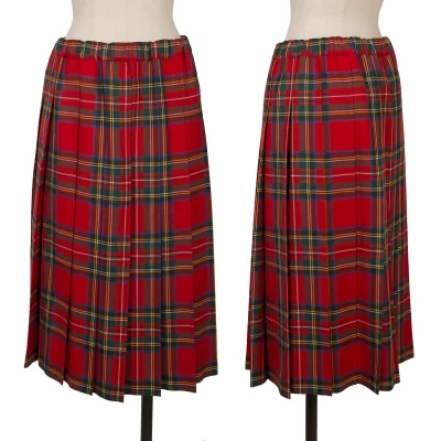 COMME des GARCONS GIRL Check Pleats Wool Skirt