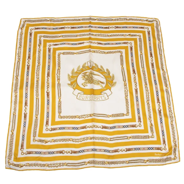 Burberrys' Check Chain Printed Scarf Yellow,Brown  K-164666_001