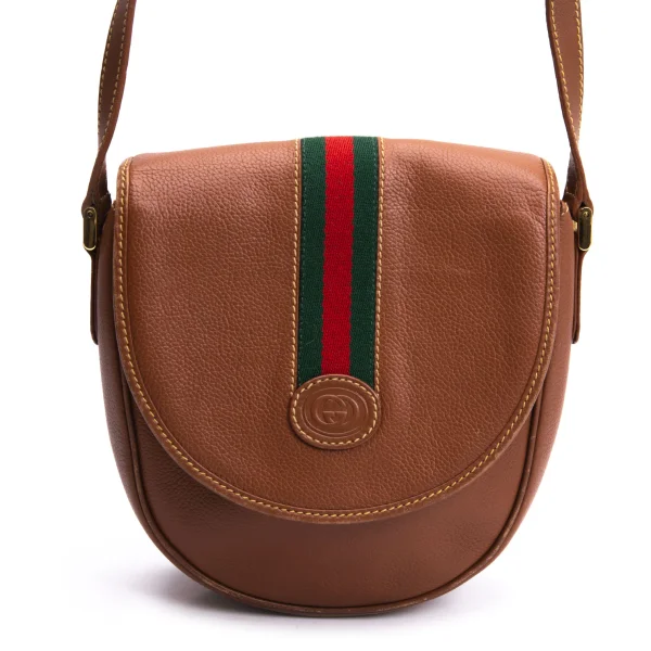 GUCCI Sherry Line Leather Shoulder Bag K-164673_003