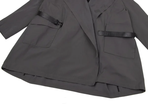 HACHE Poly Cotton Belted Drape Shawl Coat K-164679_007