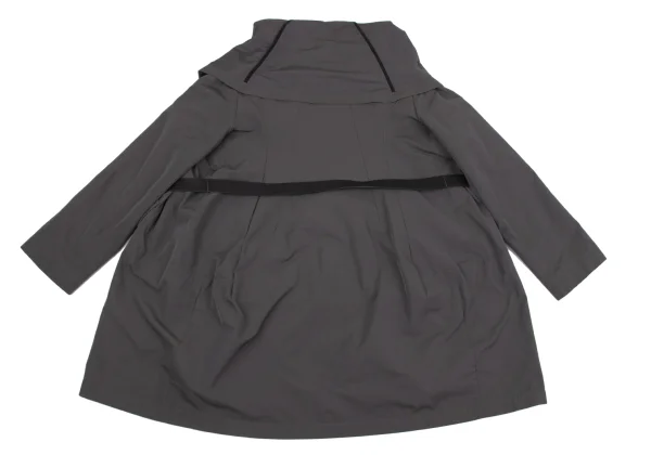 HACHE Poly Cotton Belted Drape Shawl Coat K-164679_011