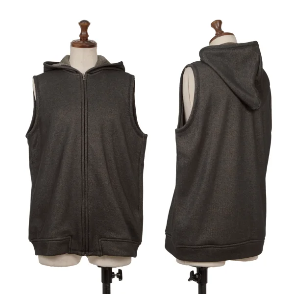 ATSURO TAYAMA Sleeveless Zip Hoodie Grey 36 K-164681_001