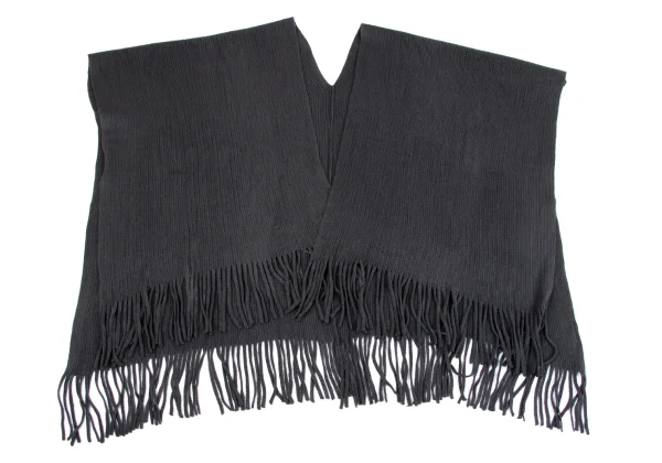 ATSURO TAYAMA Fringe Slit Knit Poncho Stole K-164685_002