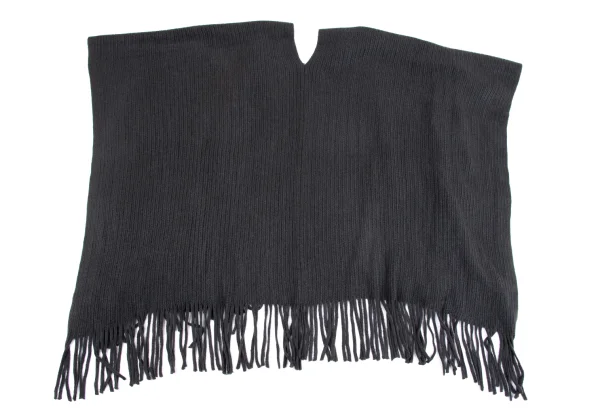 ATSURO TAYAMA Fringe Slit Knit Poncho Stole K-164685_008