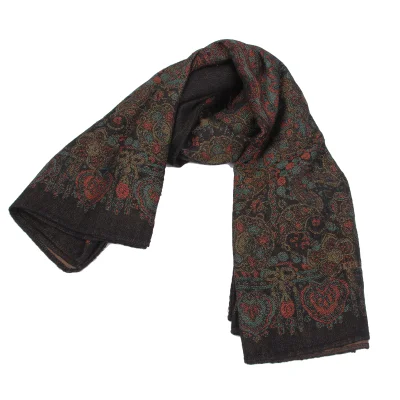 TRUSARDI Wool Silk Paisley Jacquard Stole