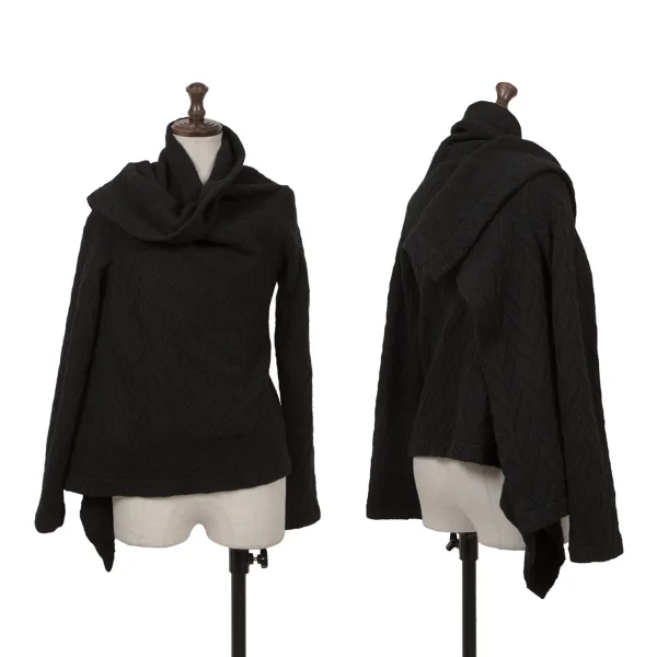 tricot COMME des GARCONS Wool Blend Design Weave Wrap Knit Black S-M K-164693_001