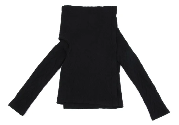 tricot COMME des GARCONS Wool Blend Design Weave Wrap Knit K-164693_009