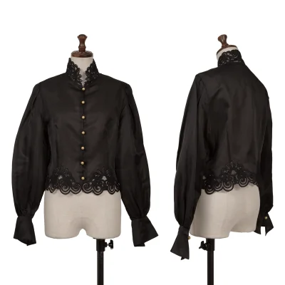 Christian Dior Lace Switching Silk Blouse